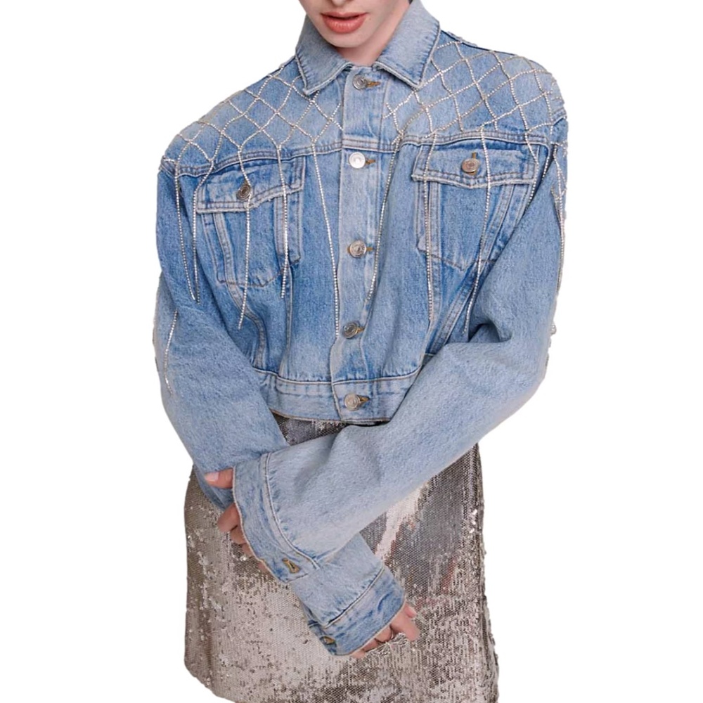 Belmas Cotton Embellished Denim Jacket